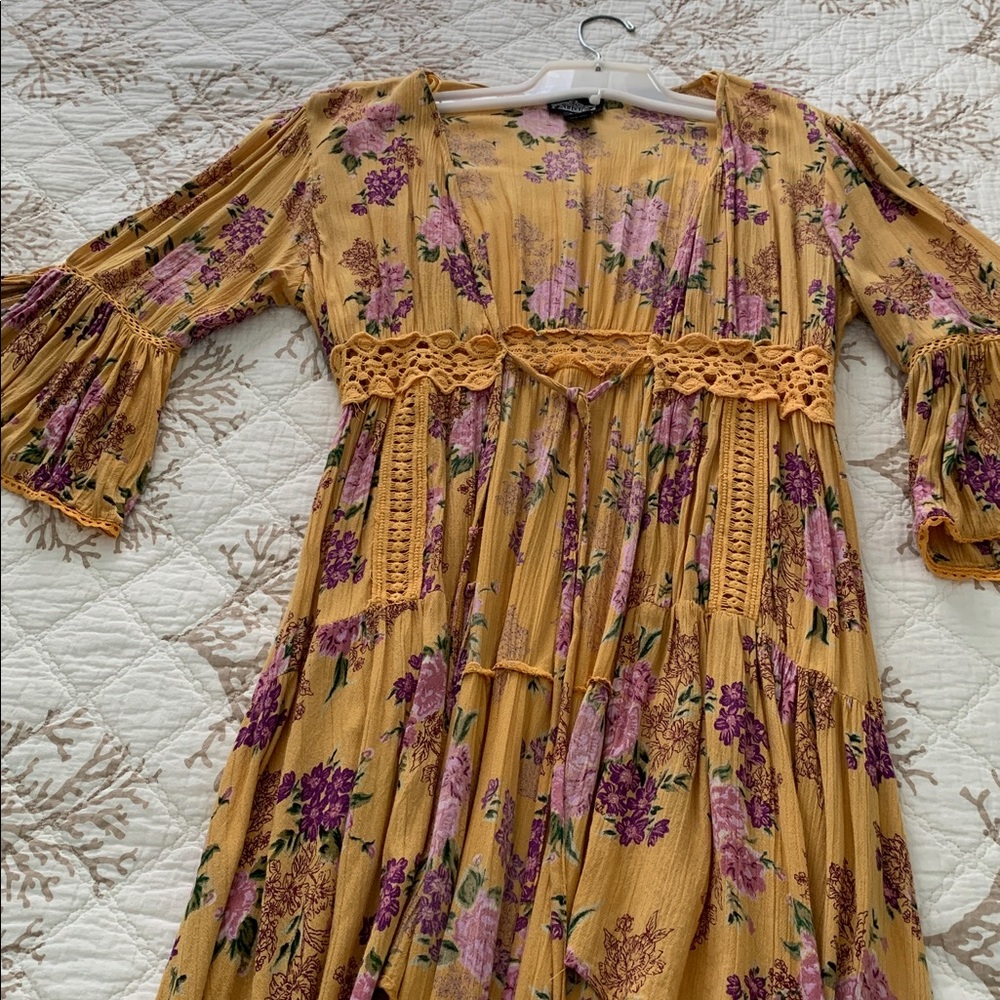 Angie Made In India 100% Rayon Hand Wash Cold Drip Dry Bohemian Open Front Cover